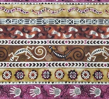 Michael Miller Aztec Petroglyph Stripe Cotton Quilt Fabric by the Yard