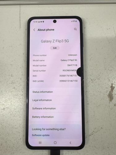 Samsung Z Flip3 5G 128gb Grey Unlocked ** Minor Dot in Screen **