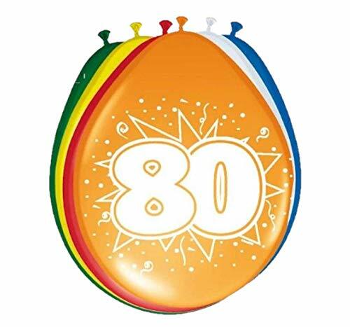 Folat 08280 Разноцветные воздушные шары на День рождения к 80-летию - 8 штук Разноцветные 4790₽