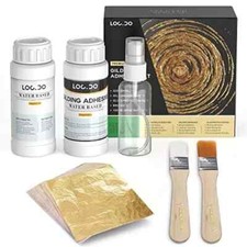 Gilding Adhesive 200ml Set, Water Based Adhesive and Protective Gold Leaf Kit