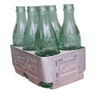 Coca Cola Acton Kansas Six Pack Bottle Holder With Six Vintage Glass Bottles — photo 6