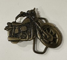 Solid Brass Motorcycle Collectible Belt Buckle 1970s