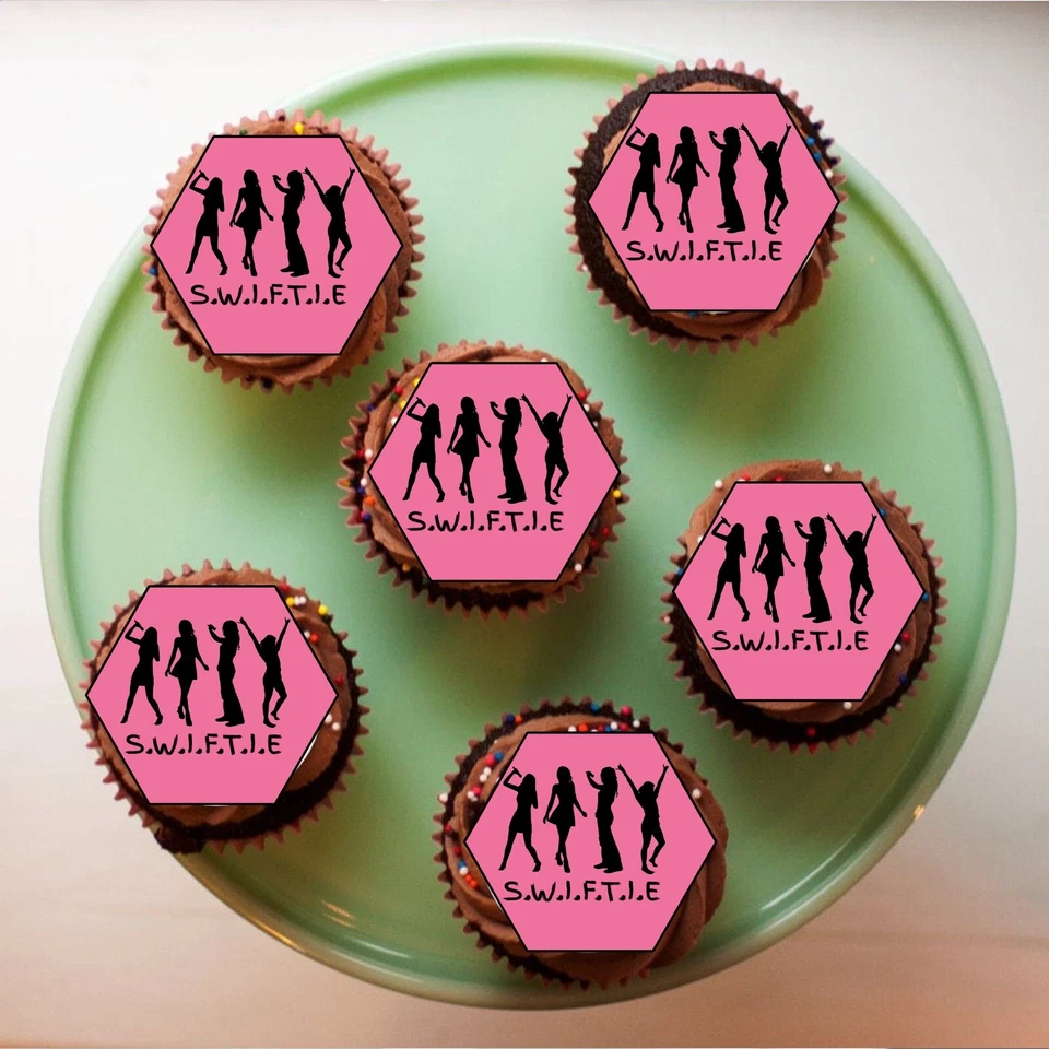 Topper de pastel comestible Swiftie, adornos para cupcakes Taylor Swift Foto 3 de 3