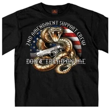 Hot Leathers 2nd Amendment Rattler Don't Tread On Me Black T-Shirt