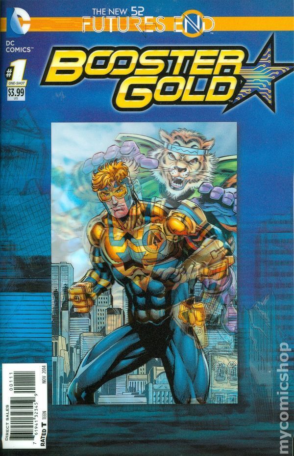 Booster Gold Futures End 1A Jurgens Lenticular VG 2014 Stock Image Low Grade