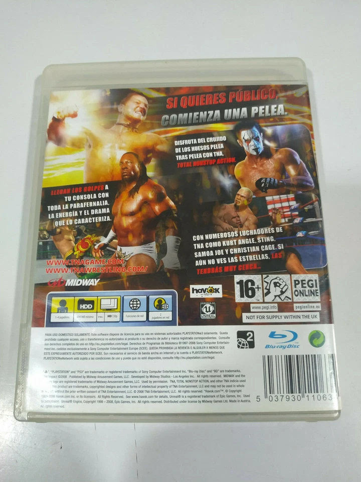 TNA Impact Nonstop Action Wrestling Midway - Juego PlayStation 3 PS3 Sony - 3T, foto 2 de 5