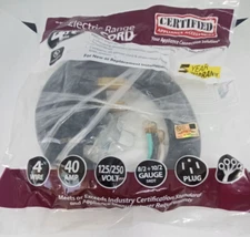 Certified Appliance Accessories 4 Ft. Electric Range Power Cord 40 Amp