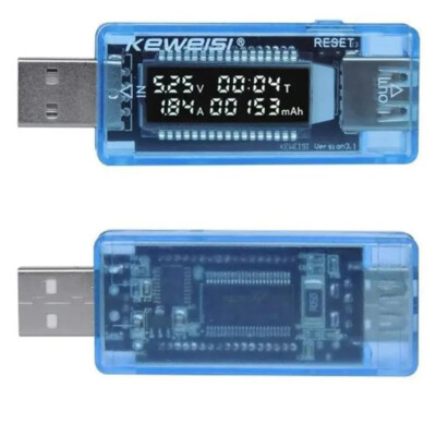 USB Leistungsmesser Tester Multimeter Voltmeter Detektor Amperemeter Blau transp
