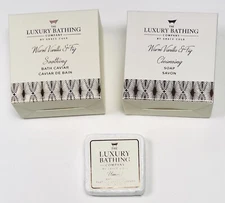 Lot 3 The Luxury Bathing Company Warm Vanilla & Fig Soap Bath Caviar Fizzer NIP