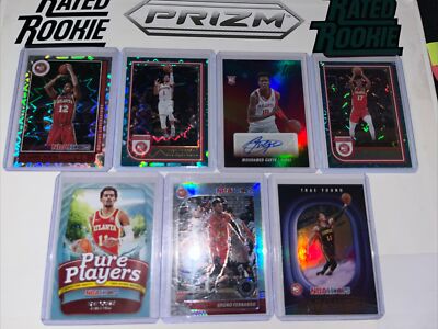 Trae Young 2023-24 NBA Hoops   Skyview Holo Foil | Mouhamed Gueye   Rookie Ink