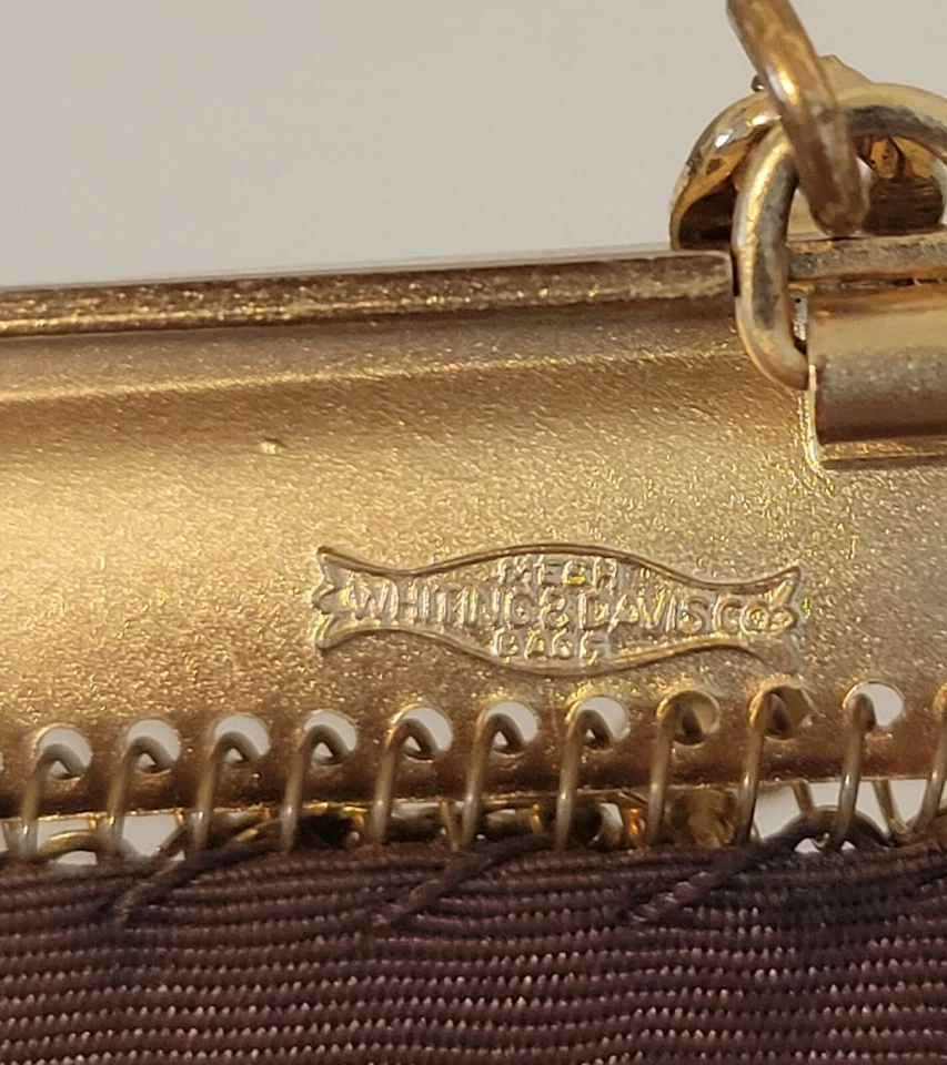 Vintage Whiting & Davis Art Deco Style Chainmail and Crystal Evening Bag 1950s - Image 4 of 4