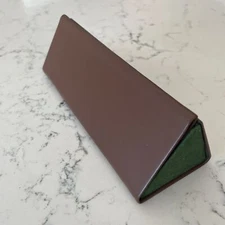 Ducks Unlimited EyeGlass Case Triangular Leather Magnetic Flap Brown Sunglasses