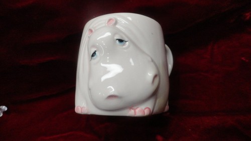 Vintage Fitz & Floyd Pink Hippo Coffee Mug, 3D Relief Hippopotamus VERY NICE - Picture 5 of 7