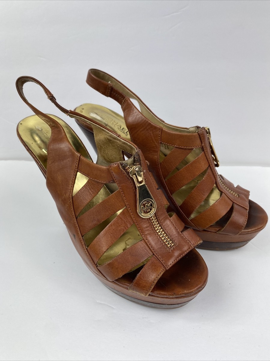 MICHAEL Michael Kors | Shoes | Michael Kors Platform Brown  Michael Michael Kors Platform Heels Brown Leather Size 8 main image 1