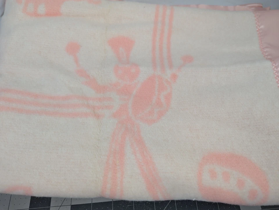 Manta de bebé Beacon polar tema circo topacio borde satinado 36x50 pulgadas LEER Foto 4 de 4