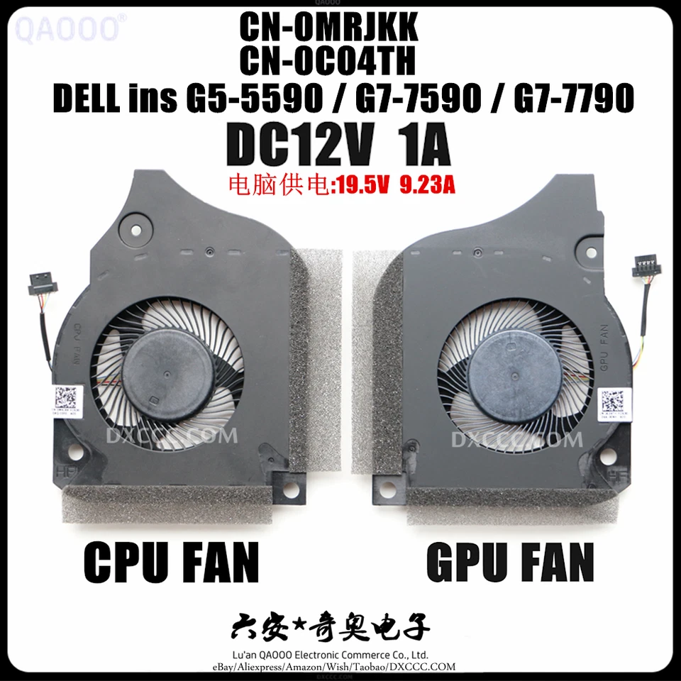 CN-0C04TH CN-09THTN DELL G5-5590 G7-7590 G7-7790 CPU Cooling Fan DC12V 1.0A - Image 2 of 4