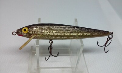 Vtg Rebel Minnow Floater style Blk/Silver 3 1/2 Jerkbait