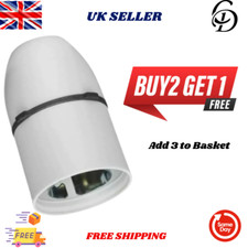Pendant Lamp Holder Bulb B22 Cord|Ceiling White Light Fitting Plastic (A52)