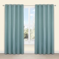 Blue Duck Egg Plain Woven Eyelet Lined Curtains Easy Hang Home Basic 66” X 90” Blue Duck Egg Plain Woven Eyelet Lined Curtains Easy Hang Home Basic 66” X 90”