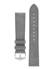 22MM Hirsch OSIRIS Calf Leather Watch Strap in Grey Leather New LARGE 120/80mm