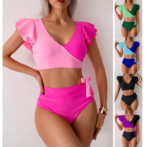 Women's High Waist Bikini Set Two Piece Bathing Suit Swimsuit Tankini Swimwear