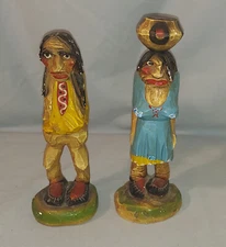 H.S.  "Andy"  Anderson  Native American  Indian Couple  Chalkware  Sculptures