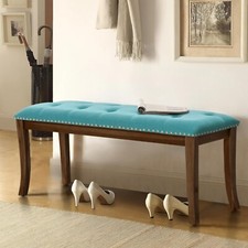 44 Inch Upholstered Entryway Bench Ottoman for Dining Room Bedroom Heavy Duty