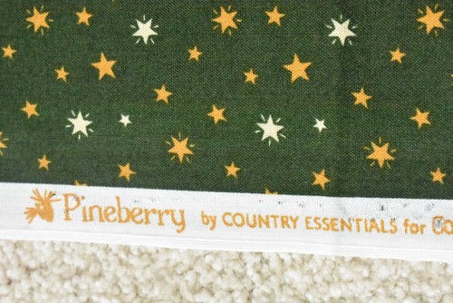 By 1/2 Yd, Gold & Cream Stars on Dark-Olive Cotton, Connecting Threads, P6786 - Picture 4 of 5