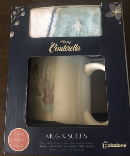 SALE BN Disney Cinderella Mug & Glass Slipper Sock Princess Gift Set Girl Adult - Picture 2 of 9