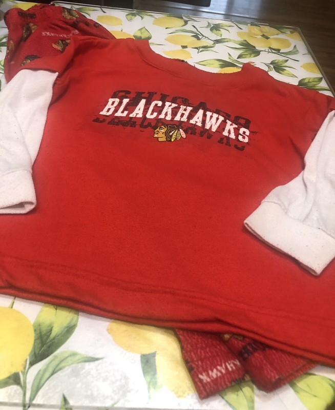 Chicago Blackhawk Pajama Set Youth Size 2/3