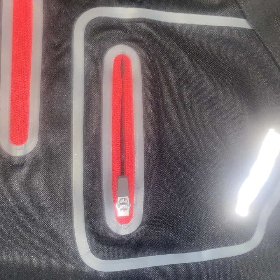 Polo Polaris Grande Negro Rojo 1/4 Cremallera Manga Corta Poliéster Golf Informal Foto 4 de 4