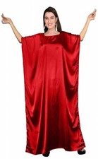 Loose Red Caftan, Long Beach Evening Gown, Kimono-Inspired Perfect Vacation Gift