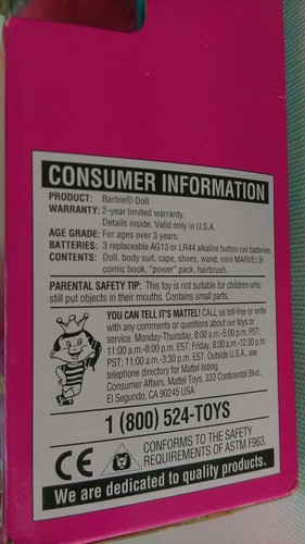 Flying Hero Barbie Puppe #14030 Neu 1995 Mattel Mini Marvel Comic - Bild 11 von 12