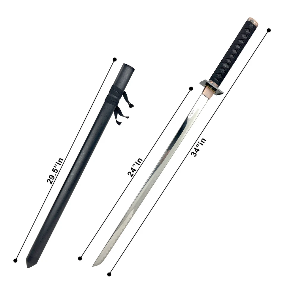 Ninja Sword Steel Blade Wrapped Handle Ninjato with Scabbard - Image 3 of 4