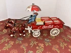 Vintage Coca Cola Metal Top Load Coke Horse Buggy Set