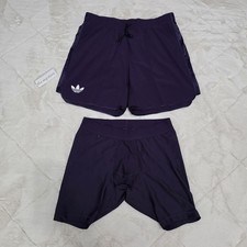 Adidas Ergo 7-Inch Tennis Shorts  Tights 2-in-1 Men's Sz XL Plum 7" JN0787