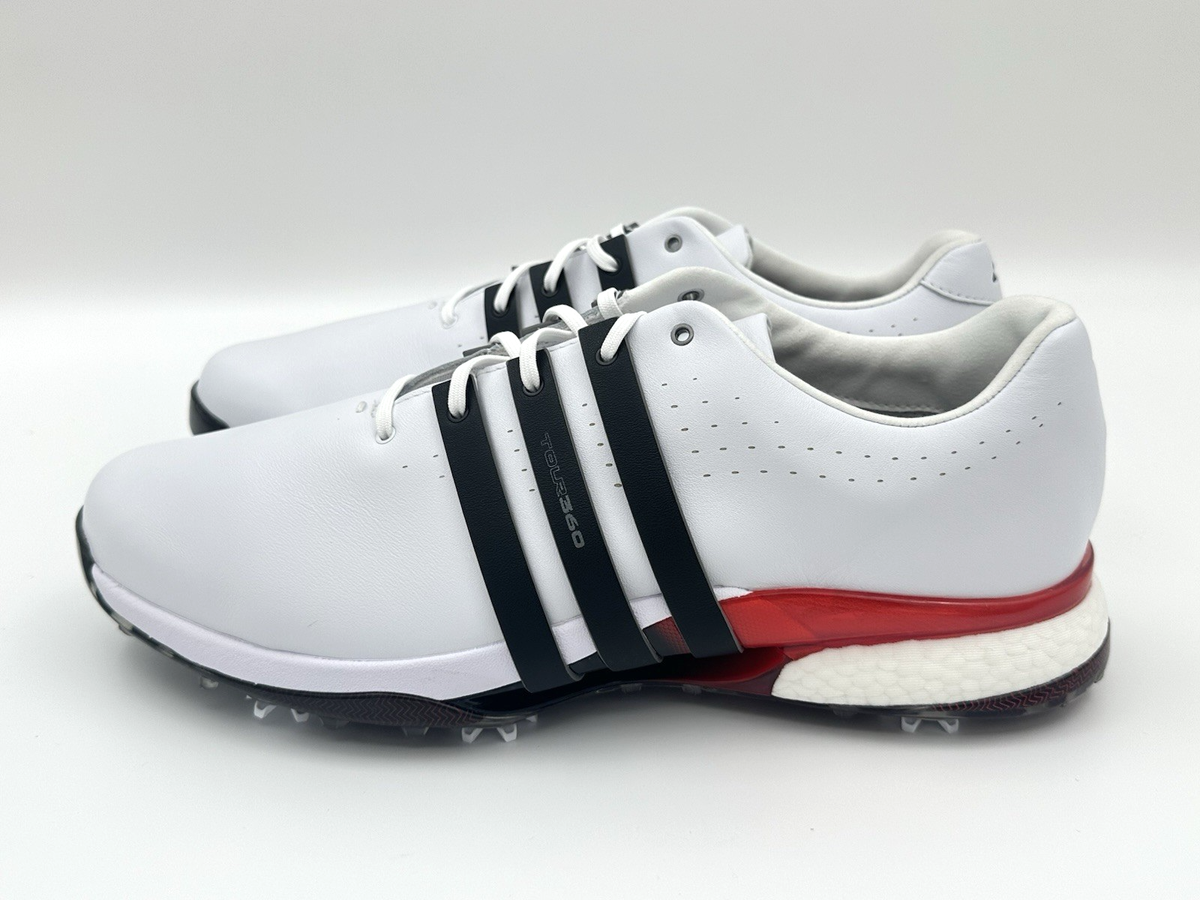 Adidas Tour360 24 Men's Size 15 Golf Shoes White Black Red Spikes