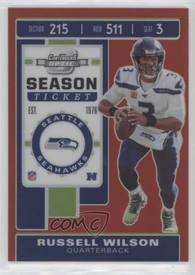 2019 Panini Contenders Optic Season Ticket Red Prizm 95/199 Russell Wilson 0y6s