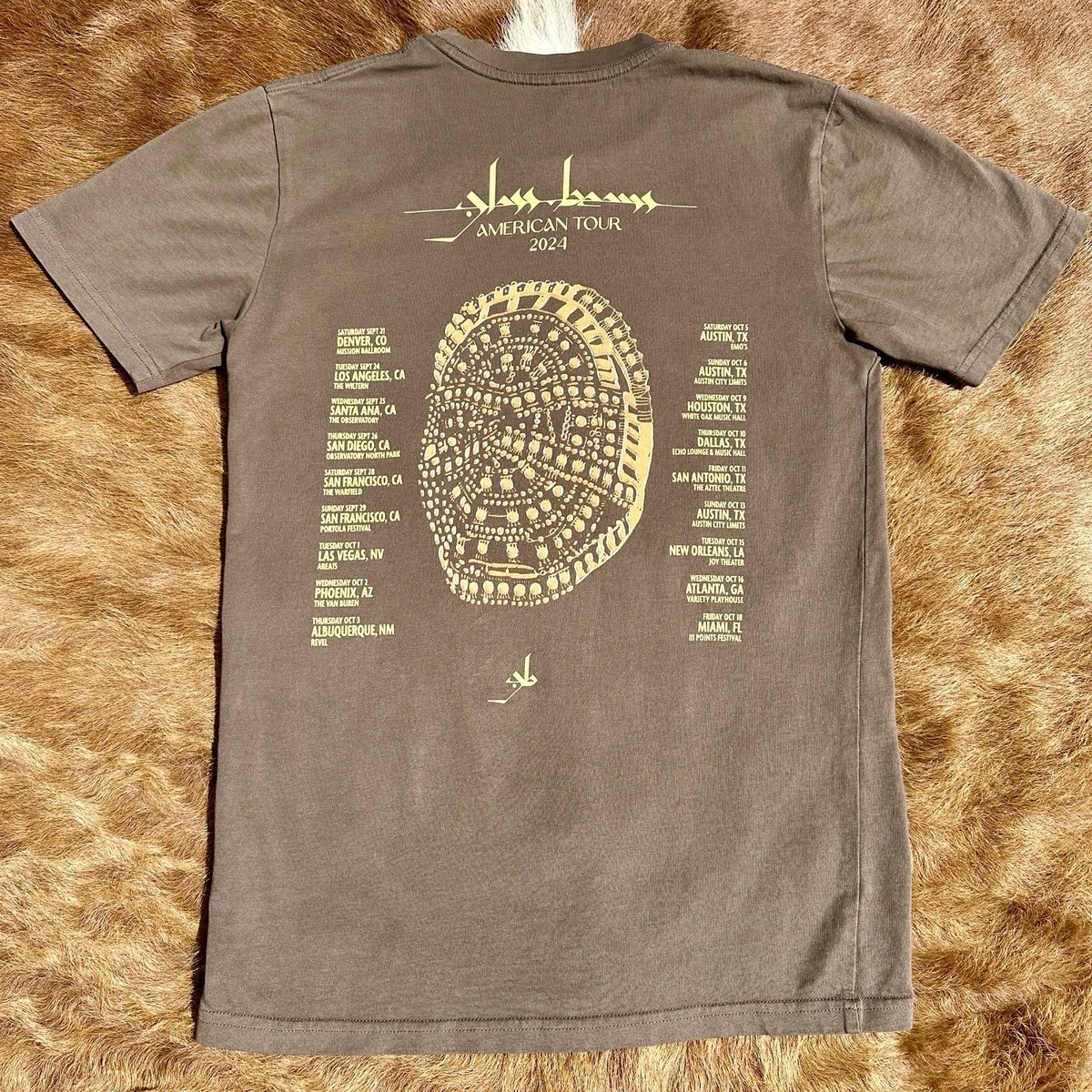 Glass Beams 2024 US Tour T Shirt Small Brown Merch Graphic Fall