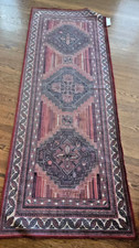 RUGGABLE 2.5x7 ft Red Boho RUNNER Area Rug, No Pad