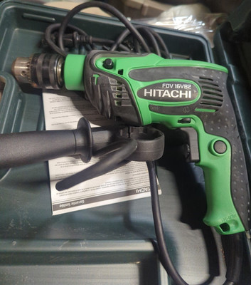 Hitachi FDV 16VB2 Corded 12V Hammer Drill Keyed Chuck w/ Aux Handle & Manual