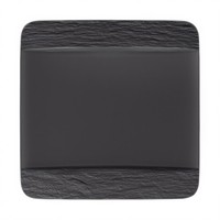 Manufacture Rock Speiseteller Quadratisch Schwarz 28Cm Porzellan Villeroy & Boch