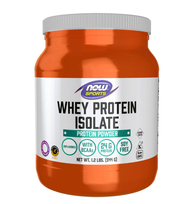 NOW Sports Nutrition, Whey Protein Isolate, 25 g With BCAAs, Unflavored Powder, 