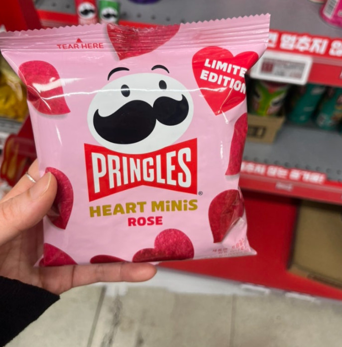 Pringles Heart Minis Rosa Edición Limitada Exclusivo de Corea Snack Raro 35g