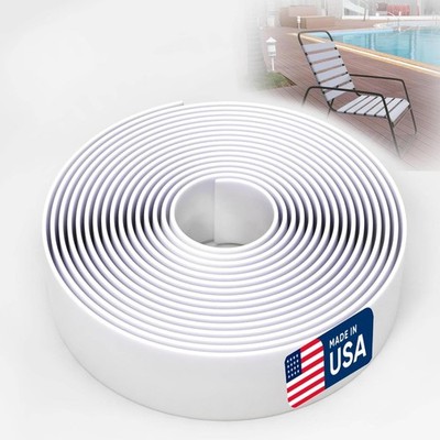 Vinyl Strap 1.5 Inch Wide 20ft Long White Replacement for Patio Chairs Outdoor