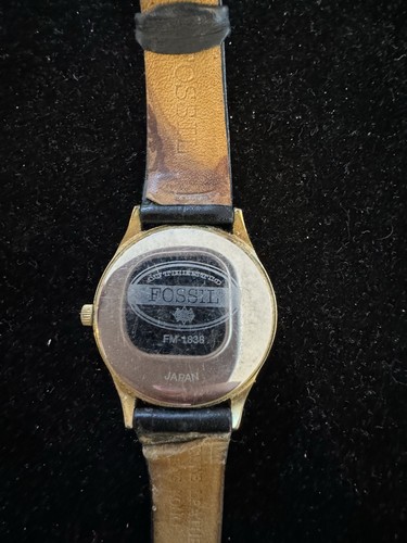 Fossil World Watch FM-1838 Unisex Vintage Sun Moon Date World Map Dial 35mm Case - 第 4/4 張圖片