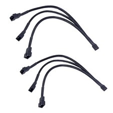 3 Way 4 Pin PWM Fan Splitter Cable 12 inch PC Extension 4-Pin/3-Pin Cooling 2