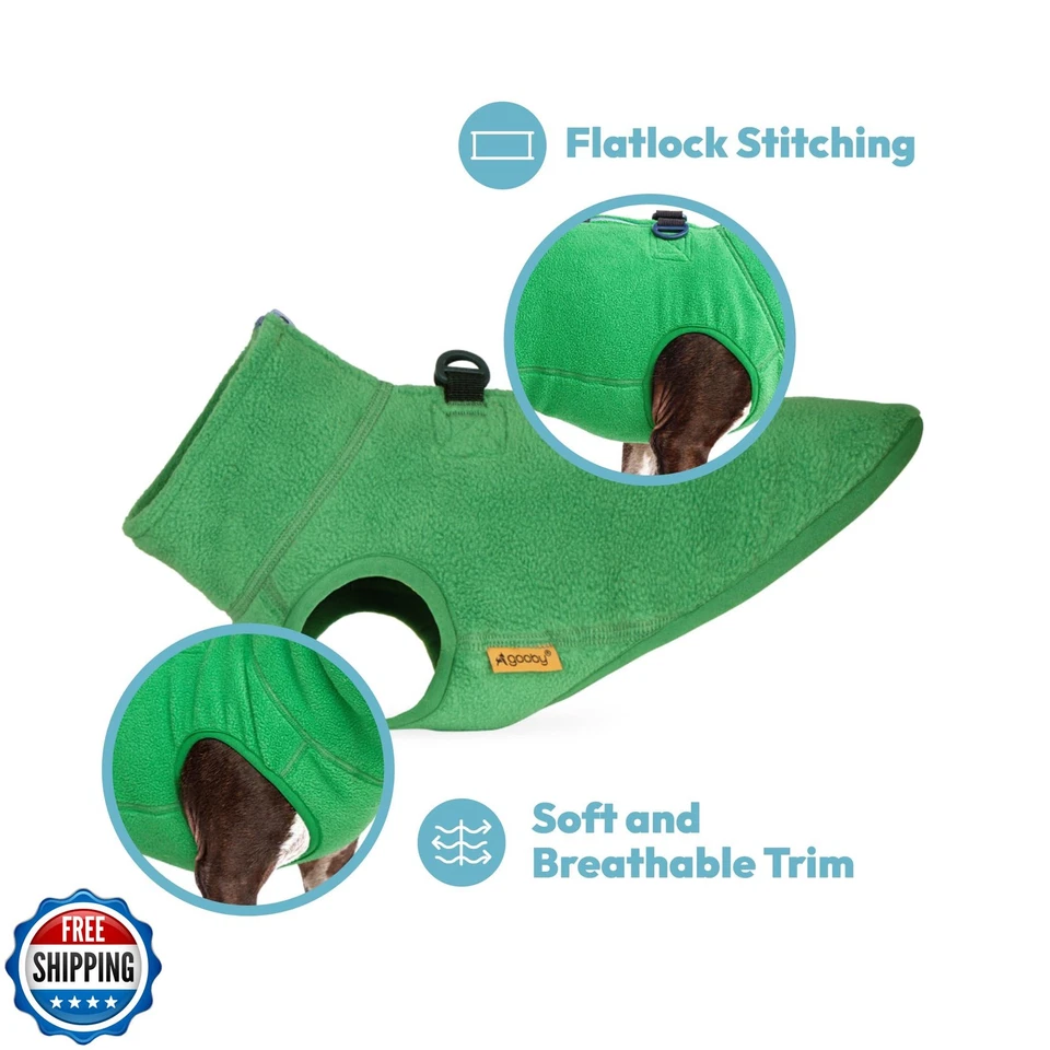 Gooby Half Zip Up Fleece Vest Dog Sweater - Turquoise, Large - Soft Warm Pull - Image 2 of 4