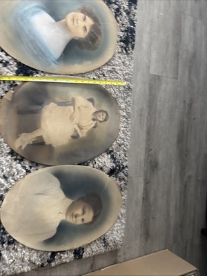 Late 1800 s Large Pictures 3 Piece Lot Antique 