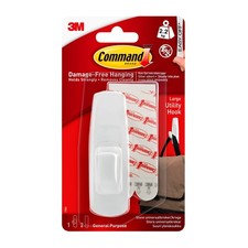Command Large Utility Hook Pack of 1 Hook and 2 Adhesive Strips White Damage